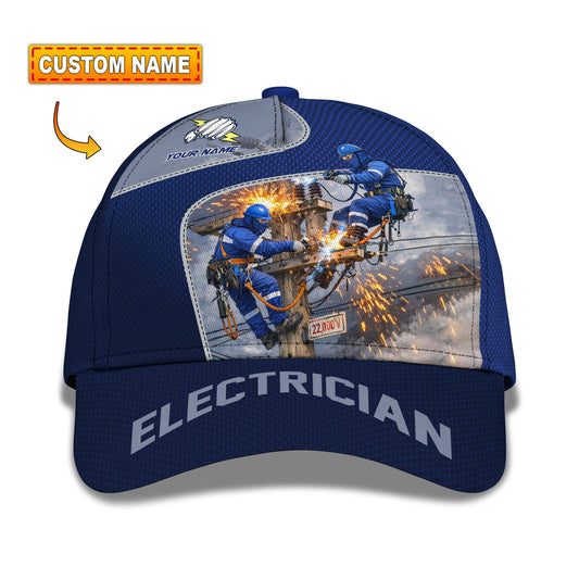 Personalized Cap, Customized Electrician Classic Cap